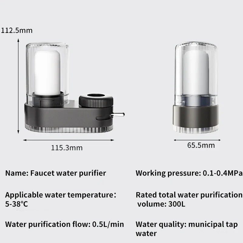 Faucet Tap Water Purifier With Removable Filter