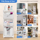 Bathroom Clothes Storage Laundry Hamper Basket Sorter Organizer Shelf Rolling Cart Laundry Modern Minimalist White Baskets