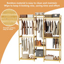 Bamboo Clothes Rack Stand Organizer Multifunctional Garment Rack Clothing Hanging Shelves Open Wardrobe