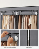 SONGMICS Clothes Wardrobe, Portable Closet, 2 Hanging Rails, Shelves, and 4 Side Pockets, Large Capacity for Living Room