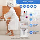 Bathroom Clothes Storage Laundry Hamper Basket Sorter Organizer Shelf Rolling Cart Laundry Modern Minimalist White Baskets