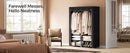 SONGMICS Clothes Wardrobe, Portable Closet, 2 Hanging Rails, Shelves, and 4 Side Pockets, Large Capacity for Living Room