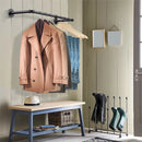 Industrial Pipe Clothing Rack Heavy Duty Detachable Wall Mounted Clothes Rack Black Iron Garment Bar Multi-purpose Hanging