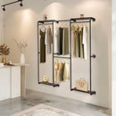 Wisfor Industrial Pipe Clothing Rack, Wall Mounted Clothing Rack for Hanging Clothes,L Shape Corner Clothes Rack