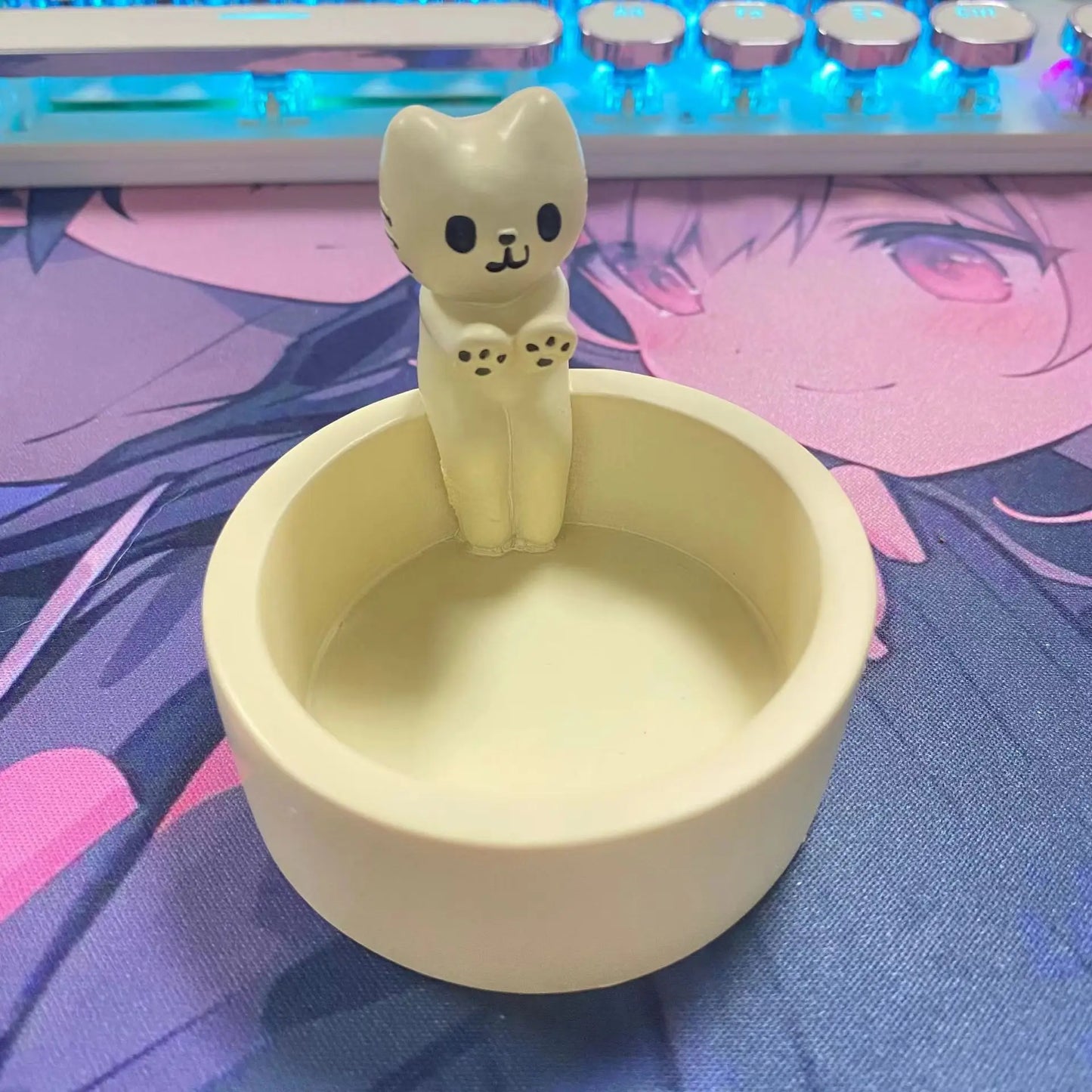 Kitten Candle Holder Cute Cat Candlestick Creative Aromatherapy Candle Holder Durable High Tempe Cartoon Candlestick Decoration