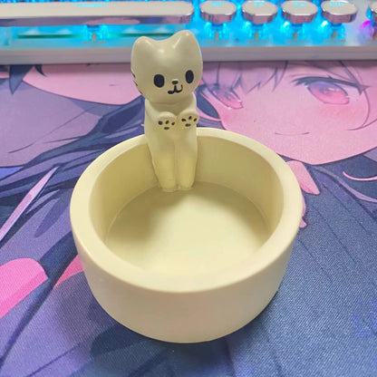 Kitten Candle Holder Cute Cat Candlestick Creative Aromatherapy Candle Holder Durable High Tempe Cartoon Candlestick Decoration