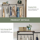Wisfor Industrial Pipe Clothing Rack, Wall Mounted Clothing Rack for Hanging Clothes,L Shape Corner Clothes Rack