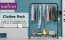 Loefme Clothes Rack Stand Drying Shoes Rack Floor Bedroom Hanging Rack Holder Hat Scarf Handbag Storage Clothes Rack Organizer