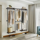 Wisfor Industrial Pipe Clothing Rack, Wall Mounted Clothing Rack for Hanging Clothes,L Shape Corner Clothes Rack