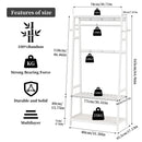Bamboo Clothes Rail Hanging Rack Garment Organizer Stand with Storage Shelves and Hooks