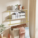 Industrial Pipe Clothing Rack Heavy Duty Detachable Wall Mounted Clothes Rack Black Iron Garment Bar Multi-purpose Hanging