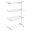 SONGMICS Large Clothes Airer, Foldable Clothes Drying Rack Laundry 4-Tier, Moveable Clothes Horse, 64 x 126 x 172 cm
