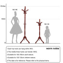 Wooden Coat Rack Stand Height Adjustable Hall Tree Entryway Clothes Rail