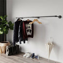 Industrial Pipe Clothing Rack Heavy Duty Detachable Wall Mounted Clothes Rack Black Iron Garment Bar Multi-purpose Hanging