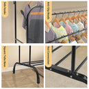 Double Pole Clothes Rack High-capacity Living Room Coat Racks Household Floor Type Hanger Balcony Bedroom Clothes Drying Shelf