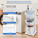 Bathroom Clothes Storage Laundry Hamper Basket Sorter Organizer Shelf Rolling Cart Laundry Modern Minimalist White Baskets