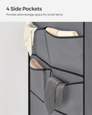 SONGMICS Clothes Wardrobe, Portable Closet, 2 Hanging Rails, Shelves, and 4 Side Pockets, Large Capacity for Living Room
