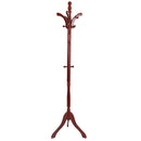 Wooden Coat Rack Stand Height Adjustable Hall Tree Entryway Clothes Rail