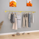 Industrial Pipe Clothing Rack Heavy Duty Detachable Wall Mounted Clothes Rack Black Iron Garment Bar Multi-purpose Hanging