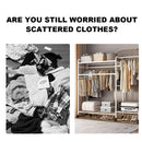 Coat Rack Movable Double Clothes Shelf Clothes Floor-Standing Bedroom Wheeled Floor Hangers Storage Coat Rack Clothes Racks
