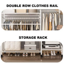 Coat Rack Movable Double Clothes Shelf Clothes Floor-Standing Bedroom Wheeled Floor Hangers Storage Coat Rack Clothes Racks