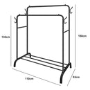 Double Rail Standing Clothes Rack Clothes Rail Shoes Rack Storage Shelf Wall Clothes Rack for Wardrobe Room Bedroom Living Room