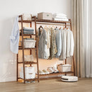 Voltsify Bamboo Bedroom Garment Clothes Rack Brown 110cm &130cm