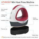 HTVRONT MINI Heat Press Machine Portable Easy Press Iron On HTV Vinyls for Cricut DIY Printing T-shirt Clothes Bags Hats Pads