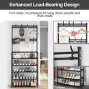 1pcs 5-Tier Shoe Storage Clothes Rack, 8 Hooks & Easy Assembly - Space-Saving Organizer for Hallway, Bedroom, Office + Gift Idea