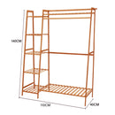 Voltsify Bamboo Bedroom Garment Clothes Rack Brown 110cm &130cm