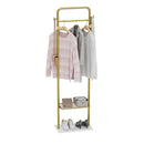 Freestanding Metal Clothes Rack Entryway Corner Garment Stand with 4 Hooks and Marble Base
