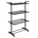 SONGMICS Large Clothes Airer, Foldable Clothes Drying Rack Laundry 4-Tier, Moveable Clothes Horse, 64 x 126 x 172 cm