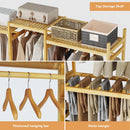 Bamboo Clothes Rack Stand Organizer Multifunctional Garment Rack Clothing Hanging Shelves Open Wardrobe