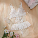 Ladies' Transparent Fashion Pornographic Teddy Clothing Doll Beautiful Lace Black Dress Sexy Underwear Without Covering Pajamas