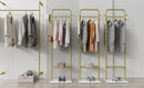 Freestanding Metal Clothes Rack Entryway Corner Garment Stand with 4 Hooks and Marble Base