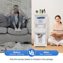 Bathroom Clothes Storage Laundry Hamper Basket Sorter Organizer Shelf Rolling Cart Laundry Modern Minimalist White Baskets