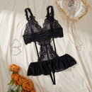 Ladies' Transparent Fashion Pornographic Teddy Clothing Doll Beautiful Lace Black Dress Sexy Underwear Without Covering Pajamas
