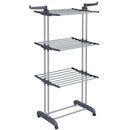 SONGMICS Large Clothes Airer, Foldable Clothes Drying Rack Laundry 4-Tier, Moveable Clothes Horse, 64 x 126 x 172 cm