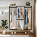 Wisfor Industrial Pipe Clothing Rack, Wall Mounted Clothing Rack for Hanging Clothes,L Shape Corner Clothes Rack