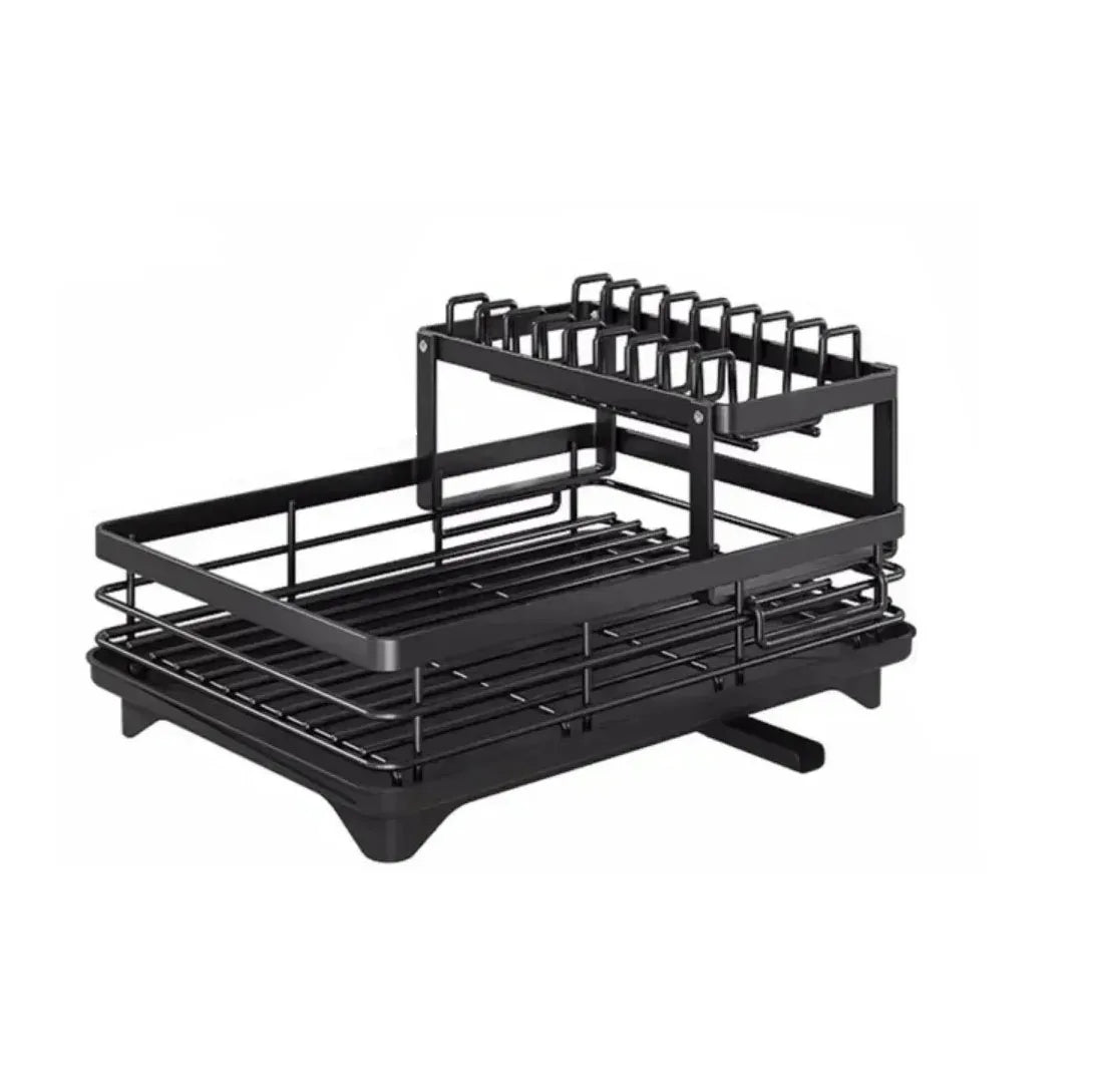 Dish Drying Rack Kitchen Adjustable Stainless Steel 2 Tier Plates Organizer Dish Bowl Drainer Storage Rack Kitchen Utensils