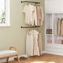 Wall Hanging Clothes Rail Set of 2 Industrial Pipe Metal Coat Hanging Rack Wall Mounted
