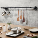Industrial Pipe Clothing Rack Heavy Duty Detachable Wall Mounted Clothes Rack Black Iron Garment Bar Multi-purpose Hanging