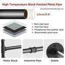 Industrial Pipe Clothing Rack Heavy Duty Detachable Wall Mounted Clothes Rack Black Iron Garment Bar Multi-purpose Hanging