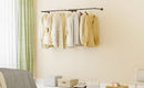 Wall Hanging Clothes Rail Set of 2 Industrial Pipe Metal Coat Hanging Rack Wall Mounted