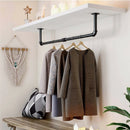 Industrial Pipe Clothing Rack Heavy Duty Detachable Wall Mounted Clothes Rack Black Iron Garment Bar Multi-purpose Hanging