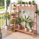 Voltsify Bamboo Bedroom Garment Clothes Rack Brown 110cm &130cm