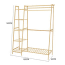 Voltsify Bamboo Bedroom Garment Clothes Rack Brown 110cm &130cm