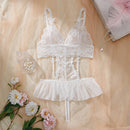 Ladies' Transparent Fashion Pornographic Teddy Clothing Doll Beautiful Lace Black Dress Sexy Underwear Without Covering Pajamas