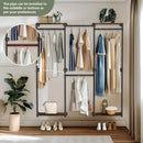 Wisfor Industrial Pipe Clothing Rack, Wall Mounted Clothing Rack for Hanging Clothes,L Shape Corner Clothes Rack